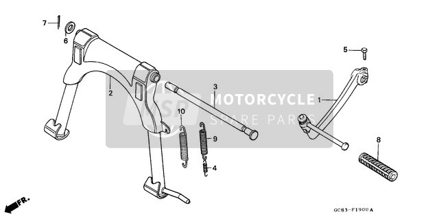 Honda NH80MD 1993 Ständer/Kickstarter Arm für ein 1993 Honda NH80MD